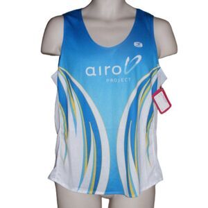 new!! SUGOI Top/Running Singlet, L Mesh Tank, Blue/White, Air-mesh